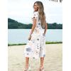 imageZeagoo Womens Summer Casual Dress Flutter Short Sleeve V Neck Button Down Tiered Flowy Long Dress with PocketsFloralbf112