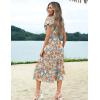 imageZeagoo Womens Summer Casual Dress Flutter Short Sleeve V Neck Button Down Tiered Flowy Long Dress with PocketsFloralbf157