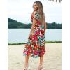 imageZeagoo Womens Summer Casual Dress Flutter Short Sleeve V Neck Button Down Tiered Flowy Long Dress with PocketsFloraldh14