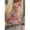 imageZeagoo Womens Summer Casual Dress Flutter Short Sleeve V Neck Button Down Tiered Flowy Long Dress with PocketsFloraldh14