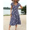 imageZeagoo Womens Summer Casual Dress Flutter Short Sleeve V Neck Button Down Tiered Flowy Long Dress with PocketsFloralxh445