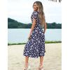 imageZeagoo Womens Summer Casual Dress Flutter Short Sleeve V Neck Button Down Tiered Flowy Long Dress with PocketsFloralxh445