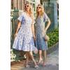 imageZeagoo Womens Summer Dresses Midi Tiered Casual Dress Floral V Neck Ruffle Short Sleeve Flowy Beach Dress with PocketsBlue Orange Floral