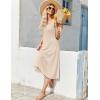 imageZeagoo Womens Summer Sleeveless Dress Floral Beach Sundress Casual Crewneck High Waist ALine Midi Tank Dresses with PocketsBeigewa