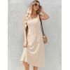 imageZeagoo Womens Summer Sleeveless Dress Floral Beach Sundress Casual Crewneck High Waist ALine Midi Tank Dresses with PocketsBeigewa