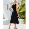 imageZeagoo Womens Summer Sleeveless Dress Floral Beach Sundress Casual Crewneck High Waist ALine Midi Tank Dresses with PocketsBlack