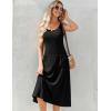 imageZeagoo Womens Summer Sleeveless Dress Floral Beach Sundress Casual Crewneck High Waist ALine Midi Tank Dresses with PocketsBlack