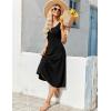 imageZeagoo Womens Summer Sleeveless Dress Floral Beach Sundress Casual Crewneck High Waist ALine Midi Tank Dresses with PocketsBlack