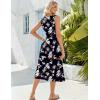 imageZeagoo Womens Summer Sleeveless Dress Floral Beach Sundress Casual Crewneck High Waist ALine Midi Tank Dresses with PocketsBlack Floralpa104