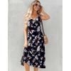 imageZeagoo Womens Summer Sleeveless Dress Floral Beach Sundress Casual Crewneck High Waist ALine Midi Tank Dresses with PocketsBlack Floralpa104