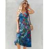 imageZeagoo Womens Summer Sleeveless Dress Floral Beach Sundress Casual Crewneck High Waist ALine Midi Tank Dresses with PocketsBlue Floral 02wf23