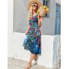 imageZeagoo Womens Summer Sleeveless Dress Floral Beach Sundress Casual Crewneck High Waist ALine Midi Tank Dresses with PocketsBlue Floral 02wf23