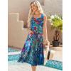 imageZeagoo Womens Summer Sleeveless Dress Floral Beach Sundress Casual Crewneck High Waist ALine Midi Tank Dresses with PocketsBlue Floral 02wf23