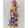 imageZeagoo Womens Summer Sleeveless Dress Floral Beach Sundress Casual Crewneck High Waist ALine Midi Tank Dresses with PocketsBlue Floral 03dh620