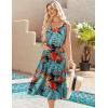 imageZeagoo Womens Summer Sleeveless Dress Floral Beach Sundress Casual Crewneck High Waist ALine Midi Tank Dresses with PocketsBlue Floral Leafpa116