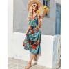 imageZeagoo Womens Summer Sleeveless Dress Floral Beach Sundress Casual Crewneck High Waist ALine Midi Tank Dresses with PocketsBlue Floral Leafpa116