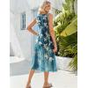 imageZeagoo Womens Summer Sleeveless Dress Floral Beach Sundress Casual Crewneck High Waist ALine Midi Tank Dresses with PocketsBlue Floralzw89