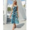imageZeagoo Womens Summer Sleeveless Dress Floral Beach Sundress Casual Crewneck High Waist ALine Midi Tank Dresses with PocketsBlue Floralzw89