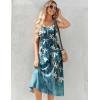 imageZeagoo Womens Summer Sleeveless Dress Floral Beach Sundress Casual Crewneck High Waist ALine Midi Tank Dresses with PocketsBlue Floralzw89
