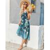 imageZeagoo Womens Summer Sleeveless Dress Floral Beach Sundress Casual Crewneck High Waist ALine Midi Tank Dresses with PocketsBlue Floralzw89