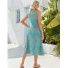 imageZeagoo Womens Summer Sleeveless Dress Floral Beach Sundress Casual Crewneck High Waist ALine Midi Tank Dresses with PocketsBlue Patternpa169
