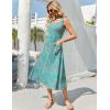 imageZeagoo Womens Summer Sleeveless Dress Floral Beach Sundress Casual Crewneck High Waist ALine Midi Tank Dresses with PocketsBlue Patternpa169