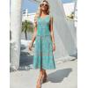 imageZeagoo Womens Summer Sleeveless Dress Floral Beach Sundress Casual Crewneck High Waist ALine Midi Tank Dresses with PocketsBlue Patternpa169