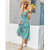 imageZeagoo Womens Summer Sleeveless Dress Floral Beach Sundress Casual Crewneck High Waist ALine Midi Tank Dresses with PocketsBlue Patternpa169