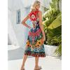 imageZeagoo Womens Summer Sleeveless Dress Floral Beach Sundress Casual Crewneck High Waist ALine Midi Tank Dresses with PocketsBohemian Printmz769
