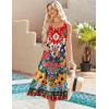 imageZeagoo Womens Summer Sleeveless Dress Floral Beach Sundress Casual Crewneck High Waist ALine Midi Tank Dresses with PocketsBohemian Printmz769