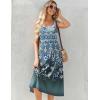 imageZeagoo Womens Summer Sleeveless Dress Floral Beach Sundress Casual Crewneck High Waist ALine Midi Tank Dresses with PocketsGreen Floral 02mz777