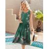 imageZeagoo Womens Summer Sleeveless Dress Floral Beach Sundress Casual Crewneck High Waist ALine Midi Tank Dresses with PocketsGreen Floralpa171