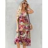 imageZeagoo Womens Summer Sleeveless Dress Floral Beach Sundress Casual Crewneck High Waist ALine Midi Tank Dresses with PocketsGreen Leafzw392