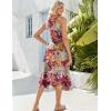 imageZeagoo Womens Summer Sleeveless Dress Floral Beach Sundress Casual Crewneck High Waist ALine Midi Tank Dresses with PocketsGreen Leafzw392