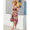 imageZeagoo Womens Summer Sleeveless Dress Floral Beach Sundress Casual Crewneck High Waist ALine Midi Tank Dresses with PocketsGreen Leafzw392