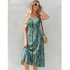 imageZeagoo Womens Summer Sleeveless Dress Floral Beach Sundress Casual Crewneck High Waist ALine Midi Tank Dresses with PocketsGreencx259