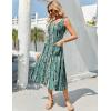 imageZeagoo Womens Summer Sleeveless Dress Floral Beach Sundress Casual Crewneck High Waist ALine Midi Tank Dresses with PocketsGreencx259