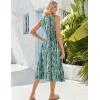 imageZeagoo Womens Summer Sleeveless Dress Floral Beach Sundress Casual Crewneck High Waist ALine Midi Tank Dresses with PocketsGreencx259