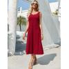 imageZeagoo Womens Summer Sleeveless Dress Floral Beach Sundress Casual Crewneck High Waist ALine Midi Tank Dresses with PocketsRedtr