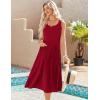 imageZeagoo Womens Summer Sleeveless Dress Floral Beach Sundress Casual Crewneck High Waist ALine Midi Tank Dresses with PocketsRedtr
