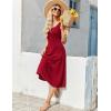 imageZeagoo Womens Summer Sleeveless Dress Floral Beach Sundress Casual Crewneck High Waist ALine Midi Tank Dresses with PocketsRedtr