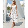 imageZeagoo Womens Summer Sleeveless Dress Floral Beach Sundress Casual Crewneck High Waist ALine Midi Tank Dresses with PocketsWhite Floraldh6