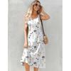 imageZeagoo Womens Summer Sleeveless Dress Floral Beach Sundress Casual Crewneck High Waist ALine Midi Tank Dresses with PocketsWhite Floraldh6