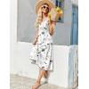 imageZeagoo Womens Summer Sleeveless Dress Floral Beach Sundress Casual Crewneck High Waist ALine Midi Tank Dresses with PocketsWhite Floraldh6