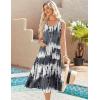 imageZeagoo Womens Summer Sleeveless Dress Floral Beach Sundress Casual Crewneck High Waist ALine Midi Tank Dresses with PocketsWhiteblack Patternzr231