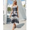 imageZeagoo Womens Summer Sleeveless Dress Floral Beach Sundress Casual Crewneck High Waist ALine Midi Tank Dresses with PocketsWhiteblack Patternzr231