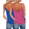 imageZeagoo Womens V Neck Camisole Tank Top Strap Sleeveless T Shirt Casual Loose Vest Blouse  SXXL2 Packhot Pink and Snorkel Blue