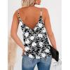 imageZeagoo Womens V Neck Camisole Tank Top Strap Sleeveless T Shirt Casual Loose Vest Blouse  SXXLFloral White Lily