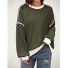 imageZeagoo Women Crewneck Sweatshirts Pullover Tops Long Sleeve Shirts Loose Fit Tops Casual Fall Outfits Y2K Clothes 2024Army Green