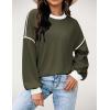 imageZeagoo Women Crewneck Sweatshirts Pullover Tops Long Sleeve Shirts Loose Fit Tops Casual Fall Outfits Y2K Clothes 2024Army Green